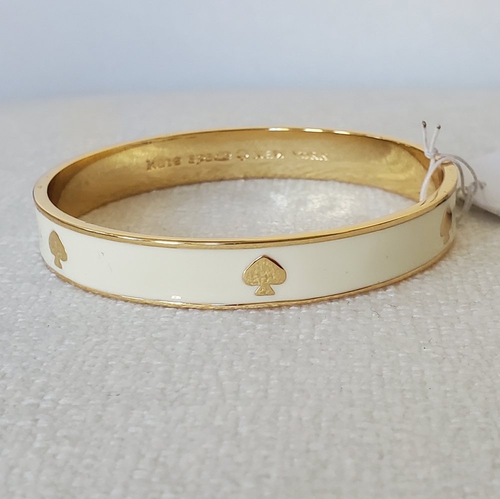 Kate Spade Cream&Gold Enamel Bangle Bracelet